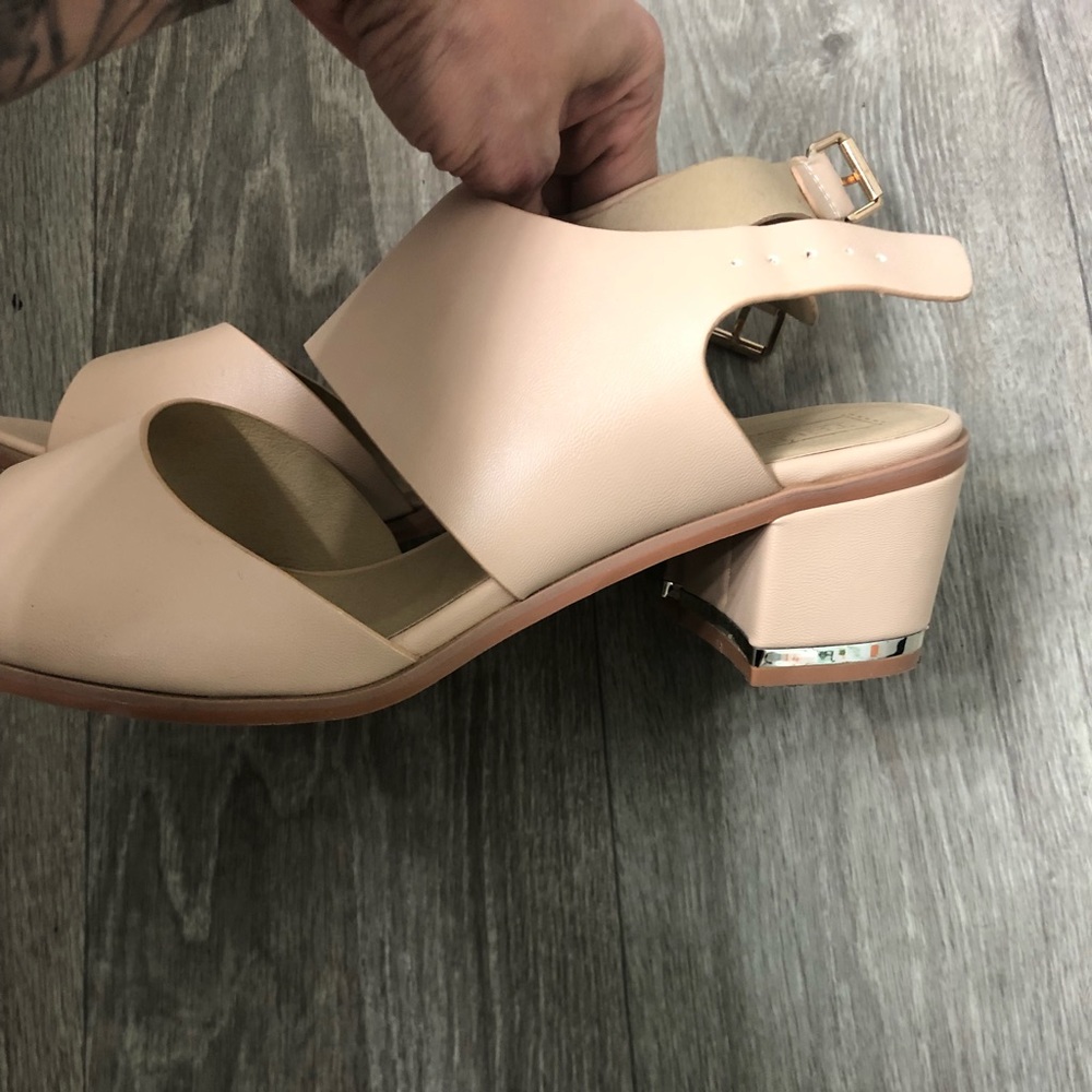 nude block sandals